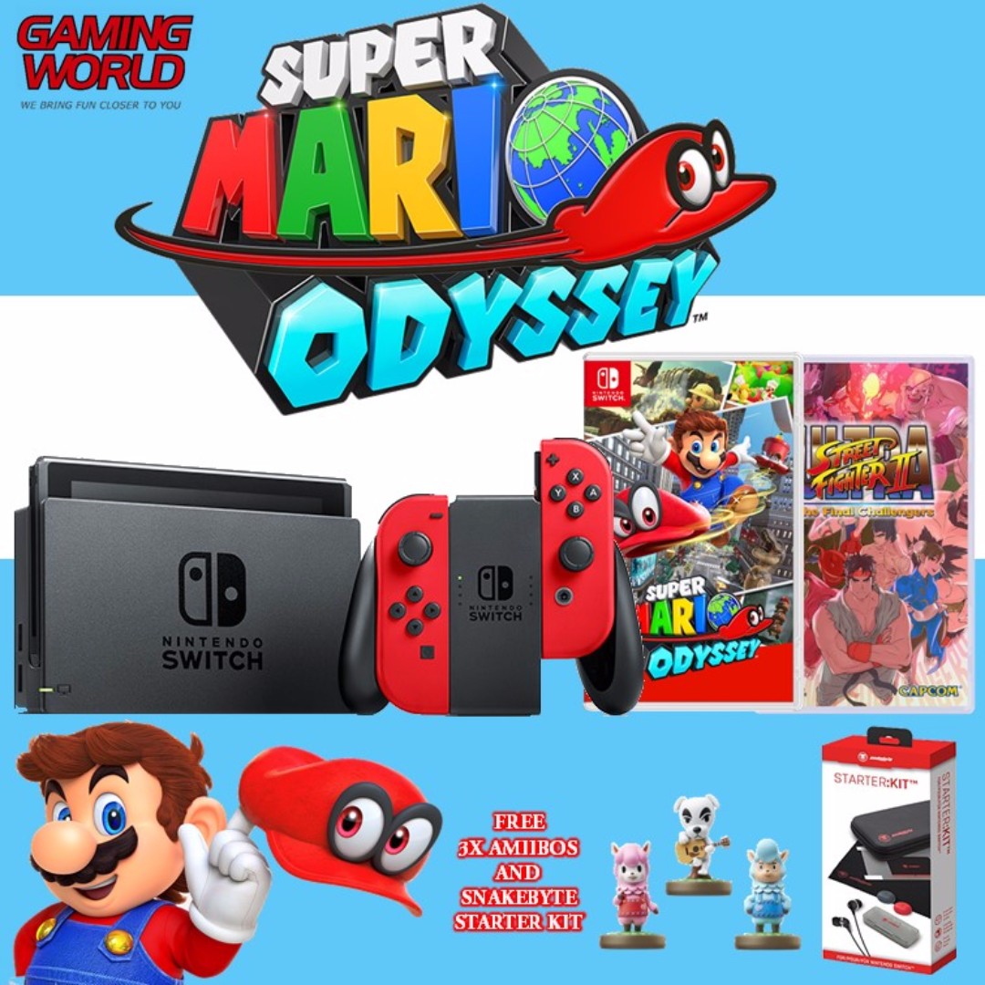 [Brand New] Nintendo Switch Super Mario Odyssey Bundle (12 months ...