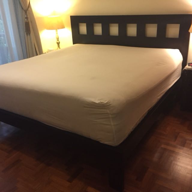 Solid Wood Asian King Size Bed Base Furniture Home Living Frames Mattresses On Carou Solid Wood Asian King Size Bed Base, Asian King Size Bed Frame