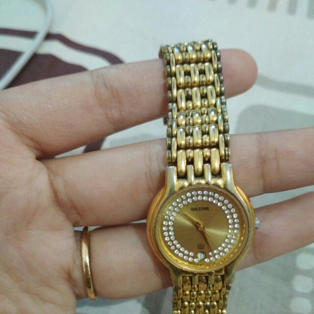 Westar 18k Gold Electroplated Fesyen Wanita Jam Tangan Di Carousell