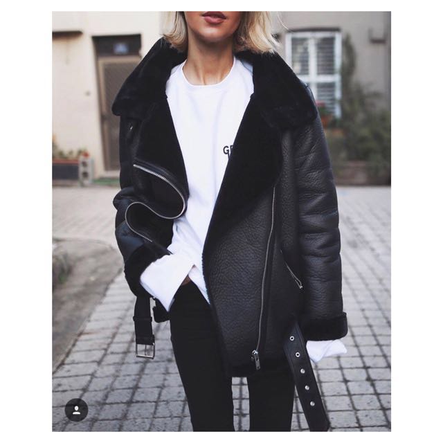Aviator Shearling Jacket Black Sportsgirl Size 6 Women S Fashion Aviator Shearling Jacket Black Sportsgirl Size 6 Women S Fashion Clothes On Carou