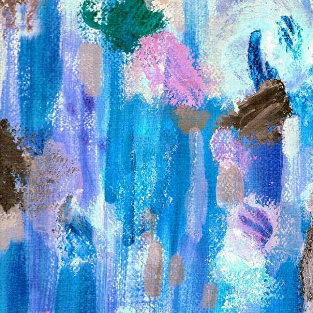 Blumarine Abstract Art Print Blue Pink Green Waterfall Water A4