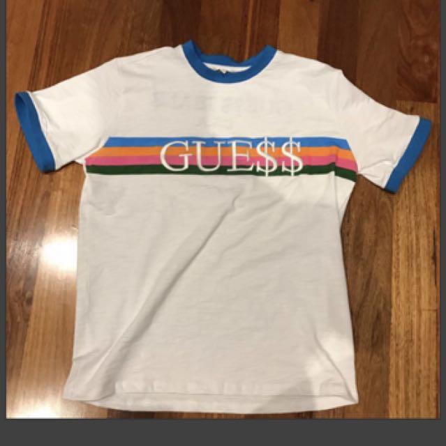 Temmelig smertefuld Hen imod Guess x Asap Rocky Ringer Tee Blue, Men's Fashion, Clothes on Carousell