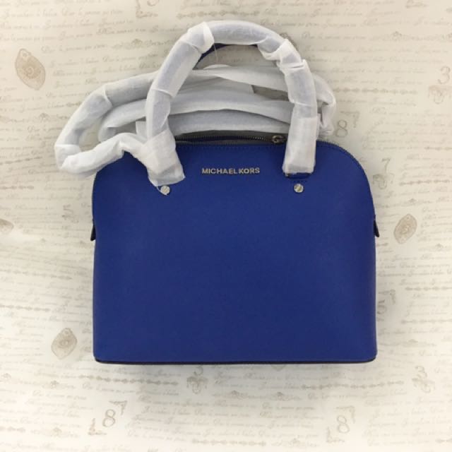 Michael Kors Cindy Medium Dome Satchel - Electric Blue, Luxury, Bags &  Wallets on Carousell
