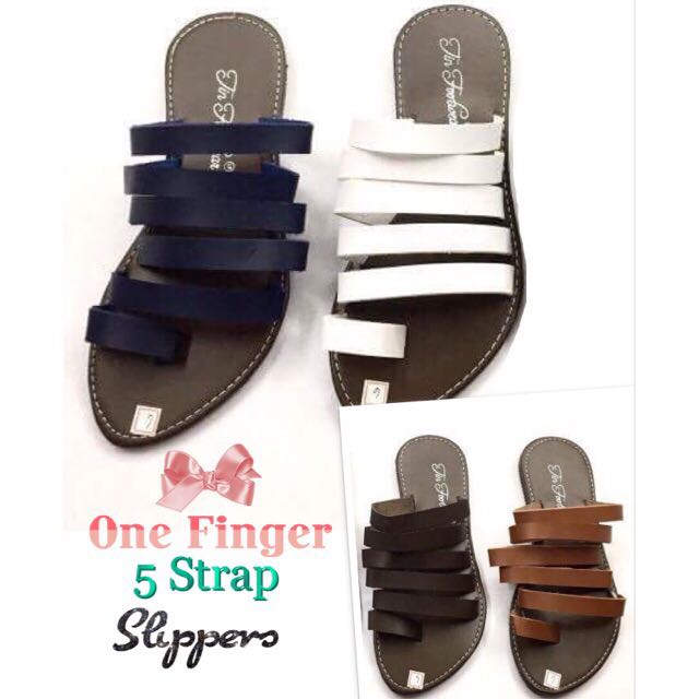 One Finger Five Straps Slippers, Women 