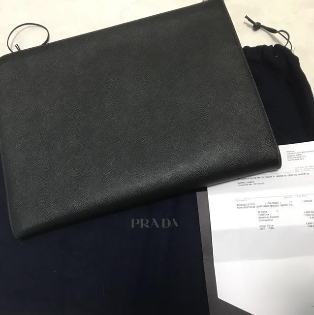 Prada mens best sale clutch