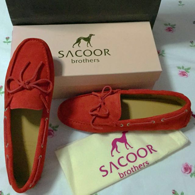 red lofer shoes
