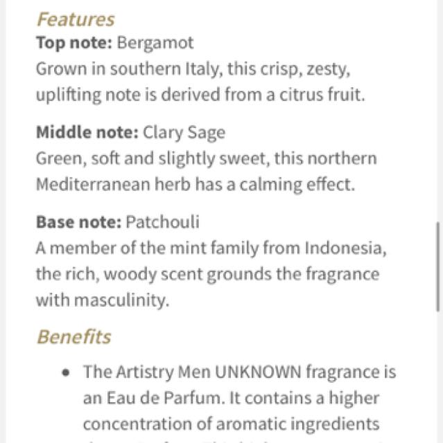 Artistry unknown cologne online review