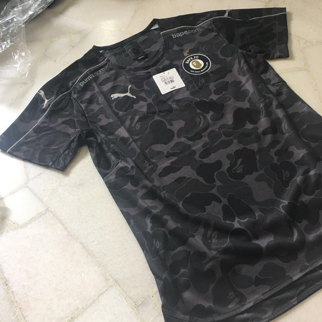 Bape x puma jersey black camo, Men's Fashion, Tops & Sets, Tshirts