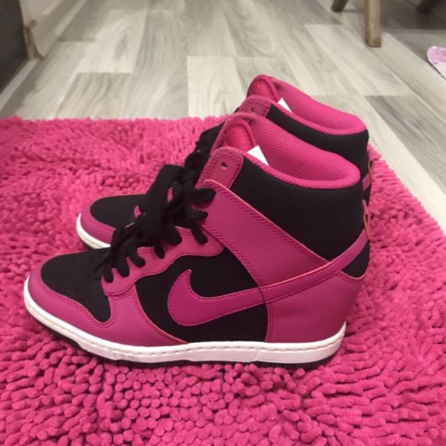 pink nike wedge sneakers