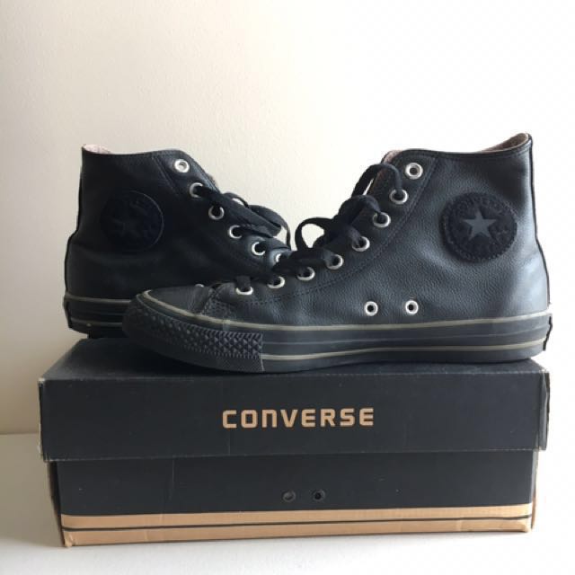 all black leather chuck taylors