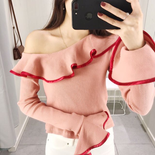 frilly pink top