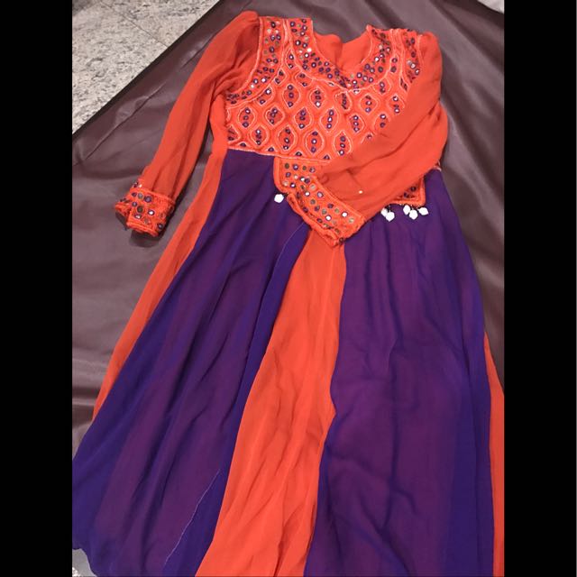 orange and purple women's clothing