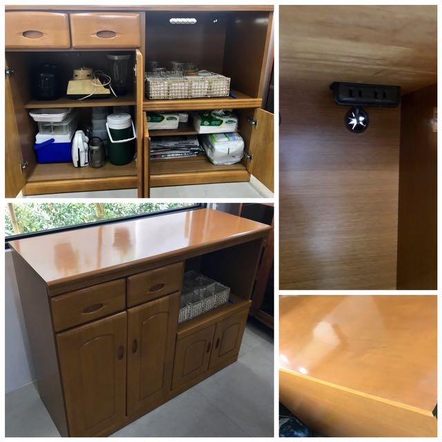 Kitchen Cabinet With Microwave Compartment And Plug Oulet Home Photo