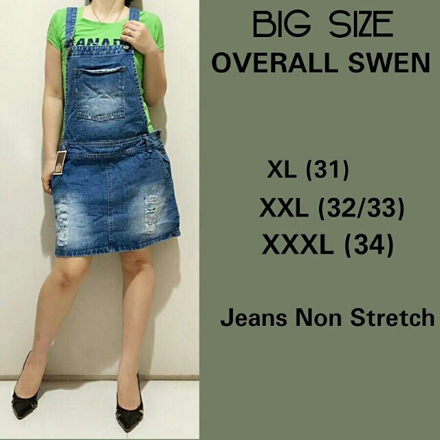 Overall rok jeans skirt pendek bigsize 