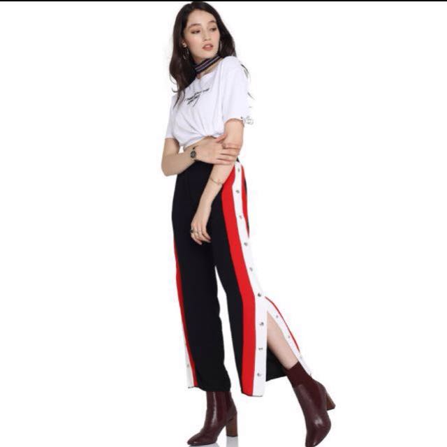Side slit button up pants, Women's Fashion, Bottoms, Other Bottoms on  Carousell