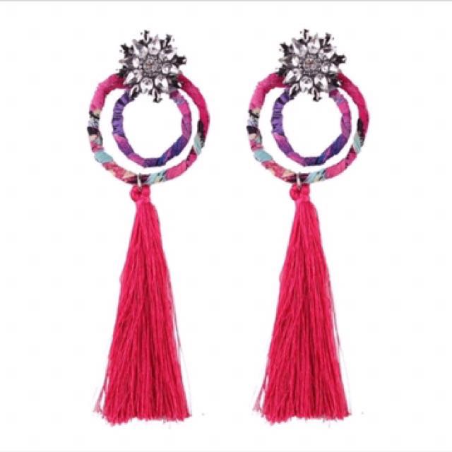 Zara Inspired Bejeweled Tassel Earrings 