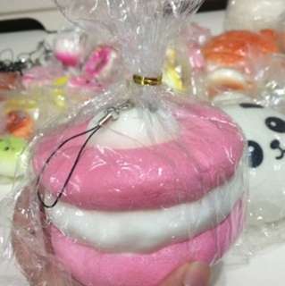 Jumbo Pink Macaron Squishy Keychain Jumbo Pink Macaron Squishy Keychain