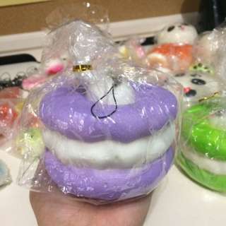 Jumbo Purple Macaron Squishy Keychain Jumbo Purple Macaron Squishy Keychain