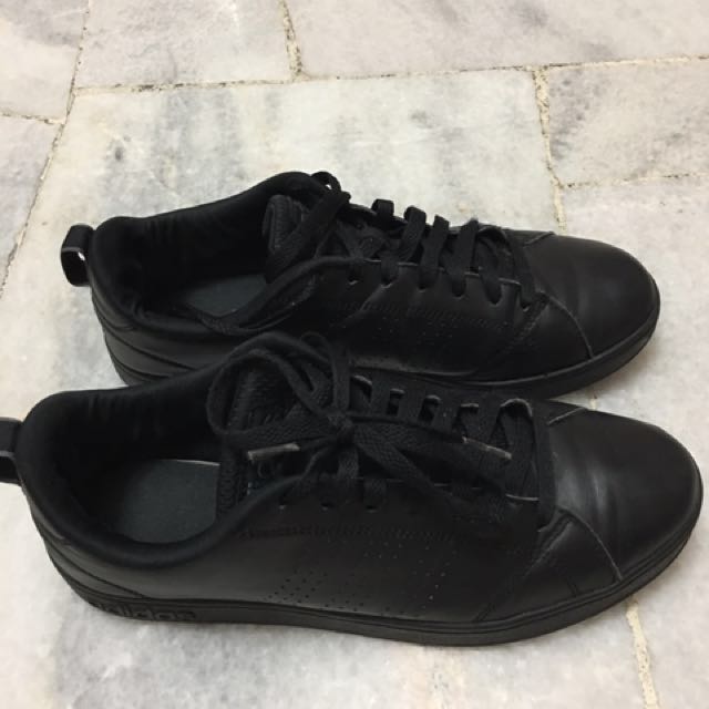 Adidas black leather shoes. Size U.K. 71 2 or US 8. Men s