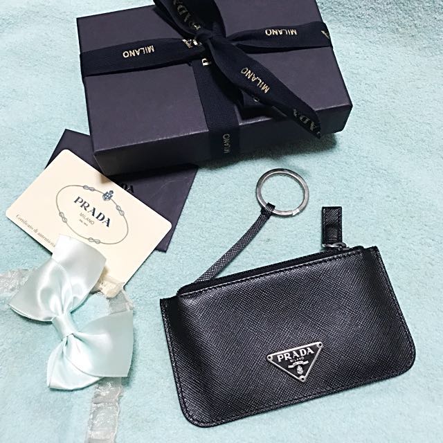 Prada Saffiano Card / Coin / Key Pouch, Luxury, Bags & Wallets on Carousell
