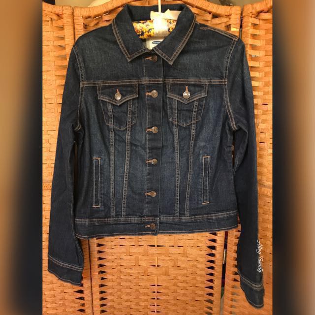 Bnwot Old Navy Dark Blue Denim Jacket Women S Fashion Clothes On Carousell