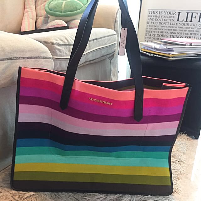 rainbow beach bag