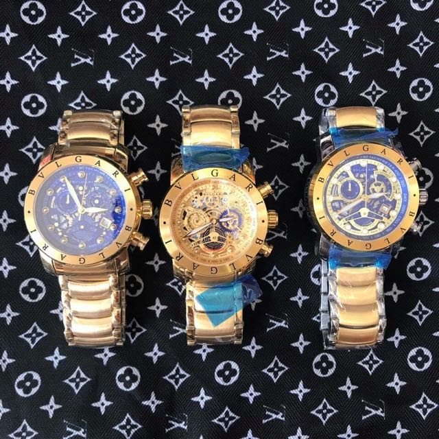 bulgari gold chain watch