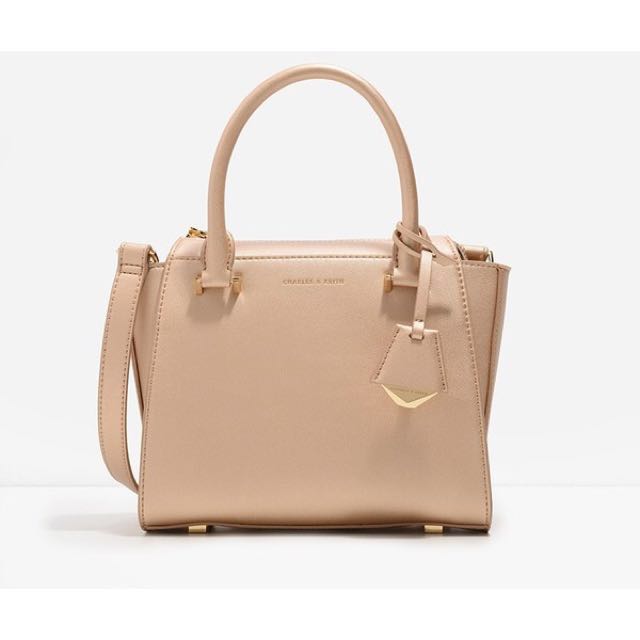 charles and keith rose gold bag