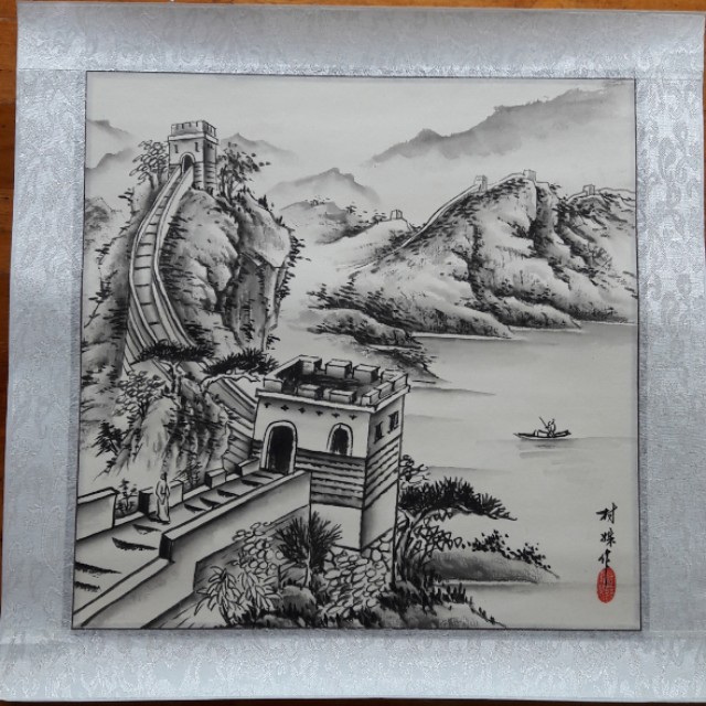 Chinese Ink Painting Great Wall Of China Design Craft Art