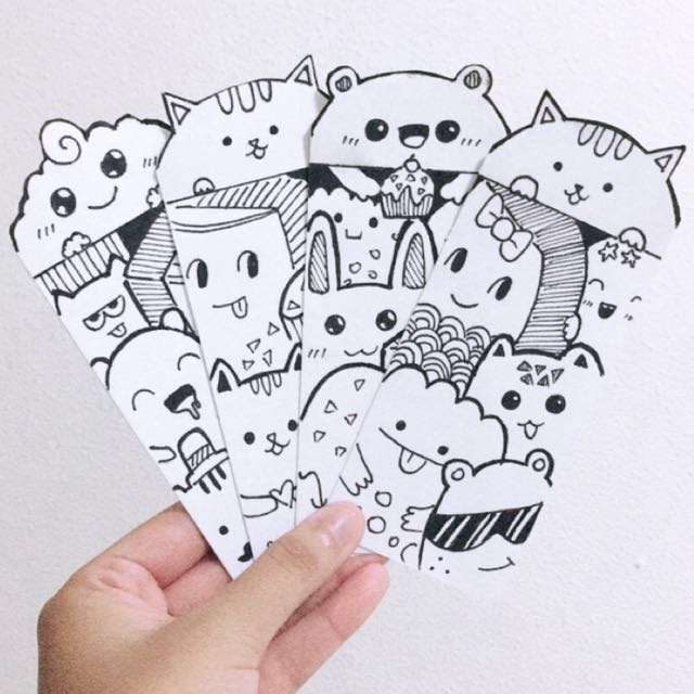 Cute handmade doodle bookmark, Hobbies & Toys, Stationery & Craft ...