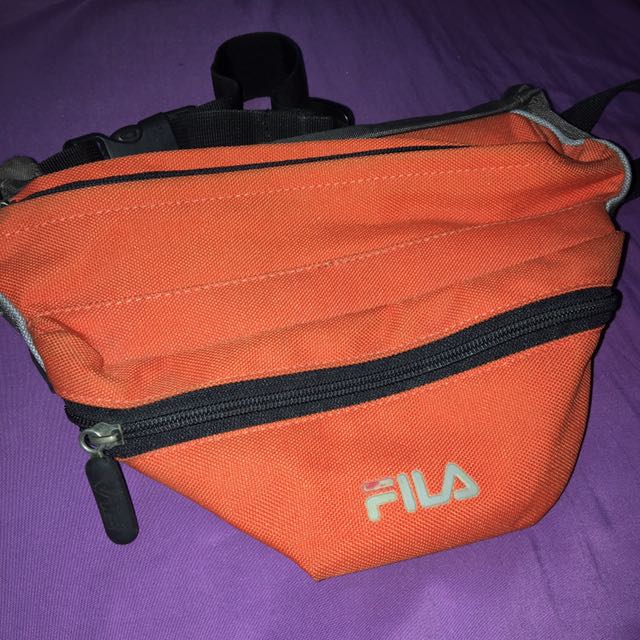 orange fila fanny pack
