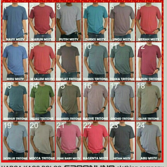 Kaos Polos Bahan Cotton Combed 30s Ukuran S M L Xl Xxl Xxxl