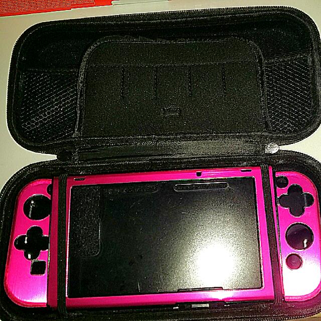 nintendo switch pink hard case