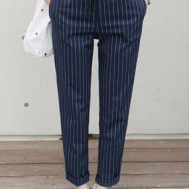 Zara man striped cropped pants, Women's 