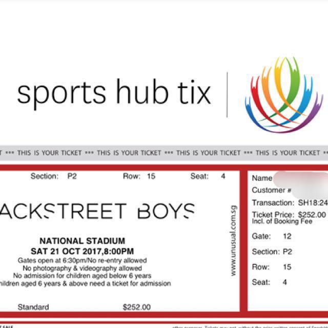 Backstreet Boys Concert at Singapore, Tickets & Vouchers, Local