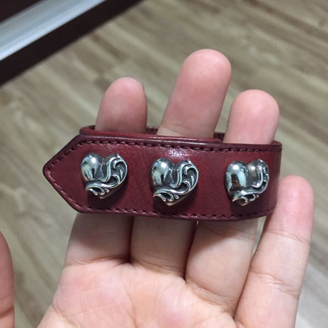 Chrome hearts leather bracelet red