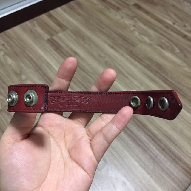 Chrome hearts leather bracelet red