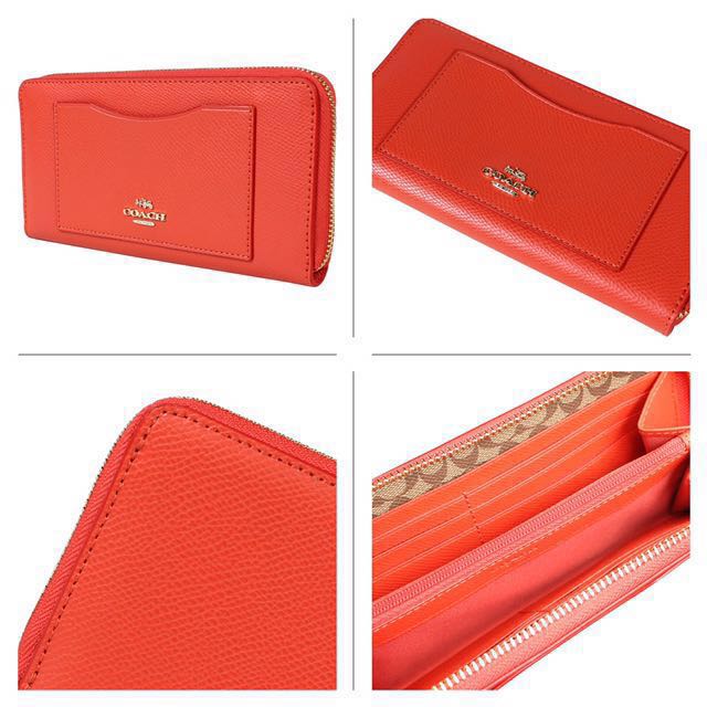 COACH F54007 ACCORDION ZIP WALLET CROSSGRAIN LEATHER Luxury Bags Wallets on Carousell