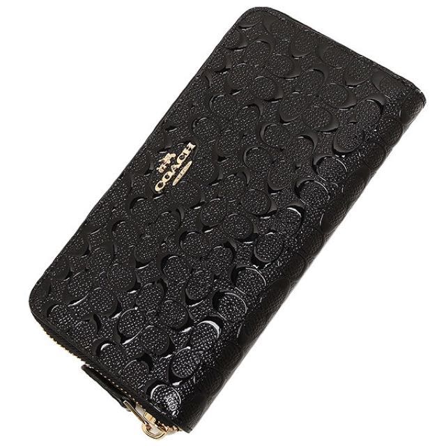 COACH F54805 ACCORDION ZIP WALLET IN SIGNATURE DEBOSSED
