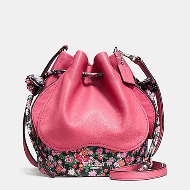 COACH F57544 PETAL BAG FLORAL MIX BUCKET AUTHENTIC