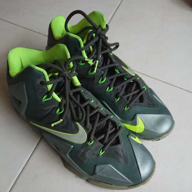 Lebron 11 grey green Men s Fashion Footwear Sneakers on Carousell