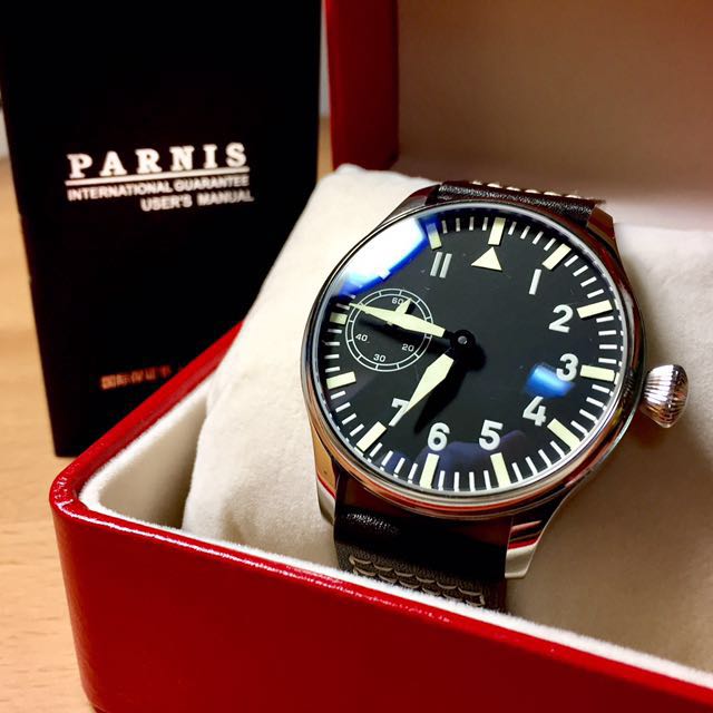 Lumed Parnis Pilot Mechanical Watch 44mm Men s Fashion Watches