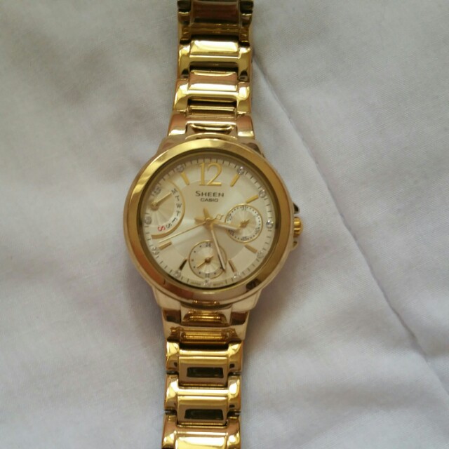 casio sheen gold watch