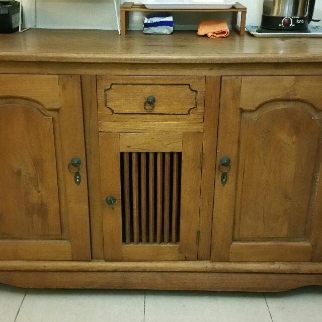 Teak Wood Sideboard Solid Furniture Good Condition, Furniture & Home