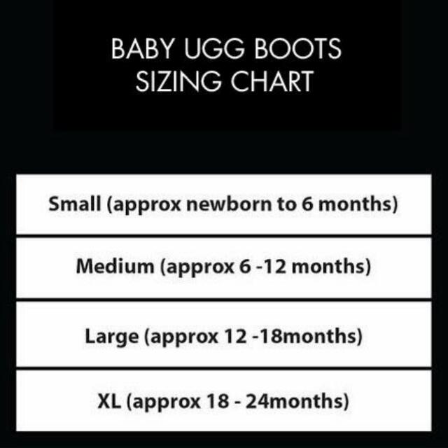 baby ugg size chart