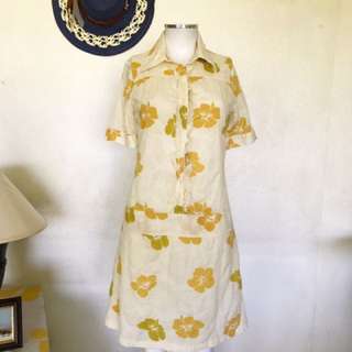 Mustard Floral Dress