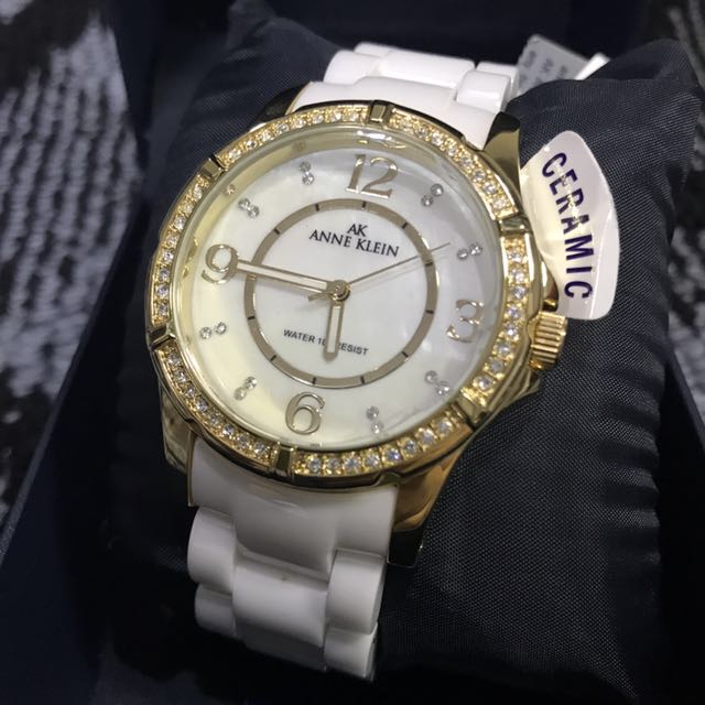 Anne Klein Ceramic Watch with Swarovski Crystals Luxury Watches