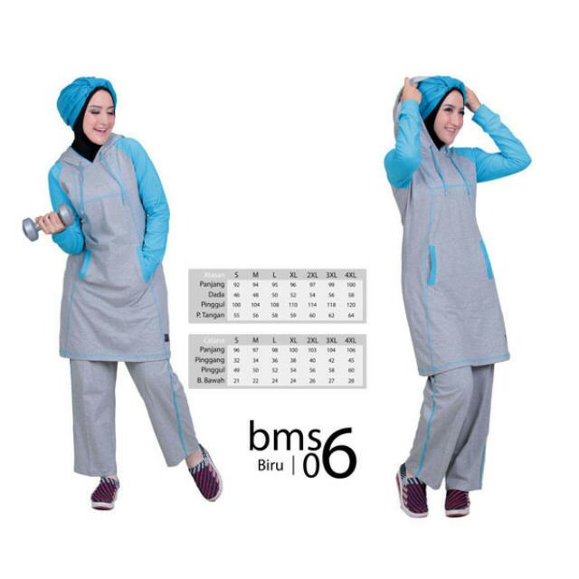  Baju  Olahraga  Muslimah Believe BMS 06 Setelan Sport 