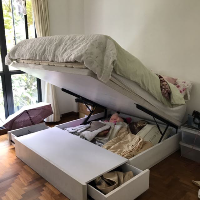 Bed Frame Without Headboard With Storage Furniture Beds Mattresses On Carousell