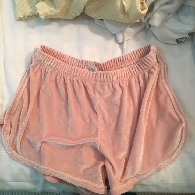Brandy melville pink shorts velvet shop